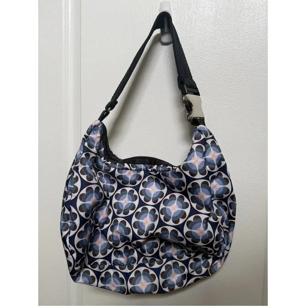 LeSportSac blue and white hobo nylon purse